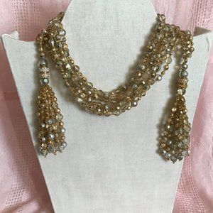 Joan Rivers Classic Collection Multi-Strand Gold Beaded Glass Lariat Necklace